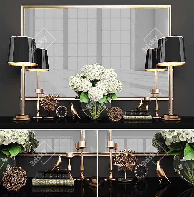 Elegant Home Decor Set 3D model image 1