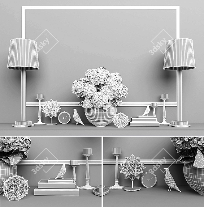 Elegant Home Decor Set 3D model image 3