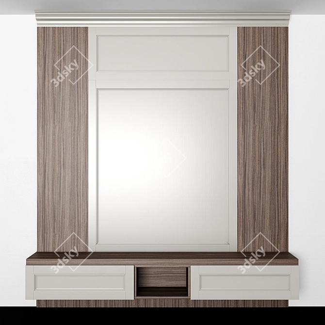 Modern Molding TV Zone 3D model image 1