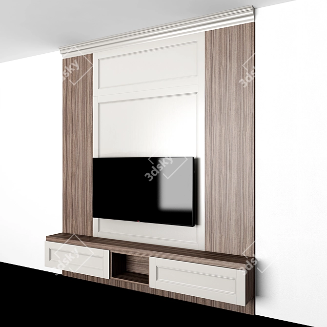 Modern Molding TV Zone 3D model image 2