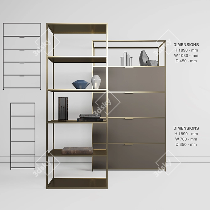 Ligne Roset Dita High Unit: Sleek & Stylish 3D model image 1