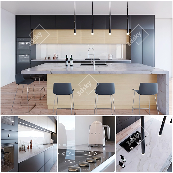 Modern Kitchen Essentials 3D model image 1