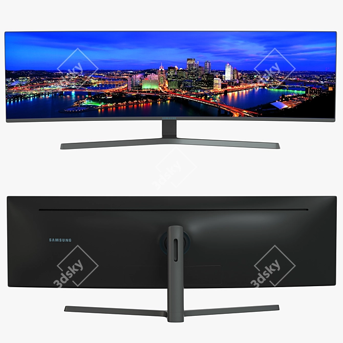 Immersive QLED Gaming Monitor 3D model image 2