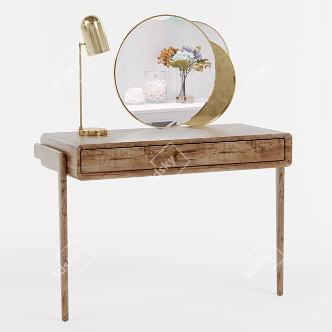 Modern Makeup Vanity Table 3D model image 1