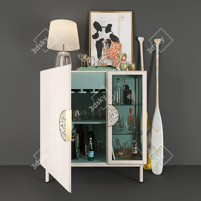 Sleek Perrie Bar Cabinet: Elegant and Functional 3D model image 1