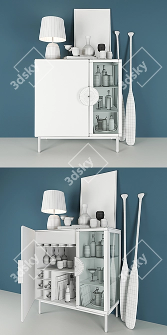 Sleek Perrie Bar Cabinet: Elegant and Functional 3D model image 3