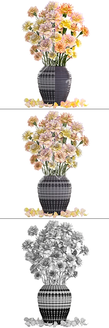 Yellow Carnation Bouquet 3D model image 3