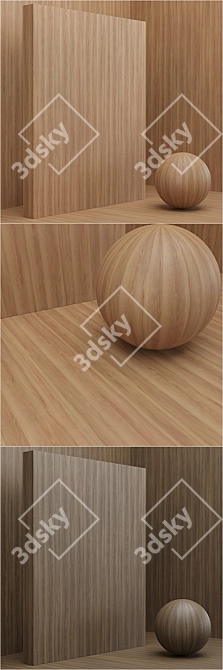 Seamless Wood Veneer Box Set 3D model image 2
