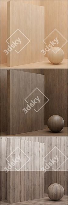 Seamless Wood Veneer Box Set 3D model image 3