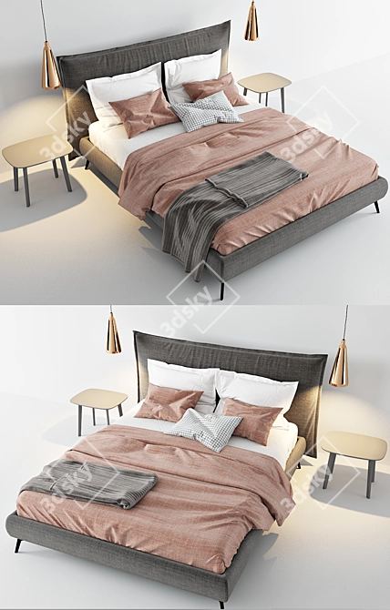 Francis Bed - Elegant and Comfortable 3D model image 2