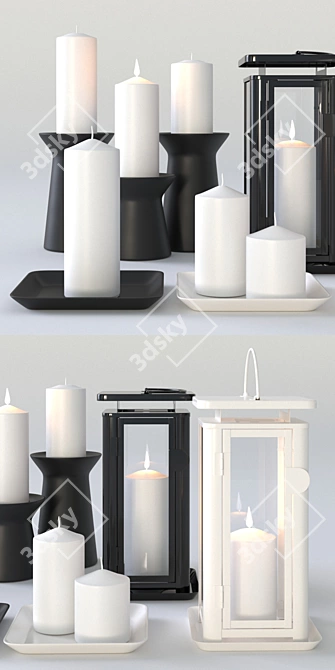 Elegant Sinnesro Candleholders 3D model image 2