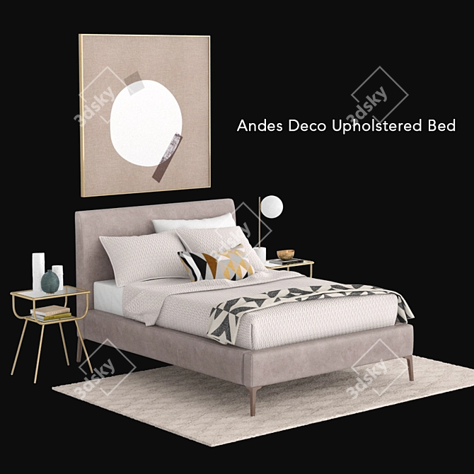 West Elm Andes Deco Bed Set 3D model image 1