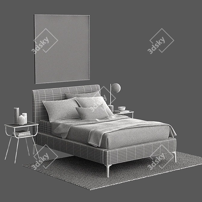 West Elm Andes Deco Bed Set 3D model image 3