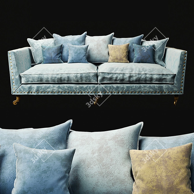 Victory Classic Lux: Smoothed Glass, Securely Attached Legs and Cushions 3D model image 1