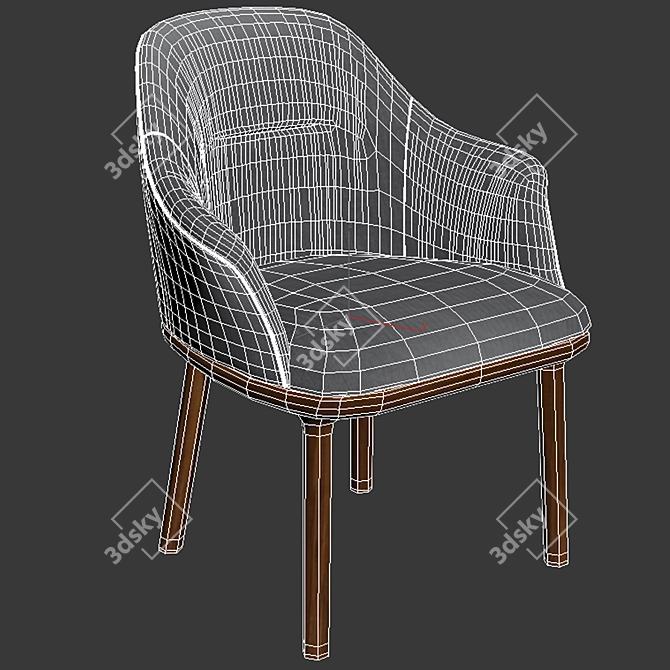 Elegant Remus Dining Chair 3D model image 2