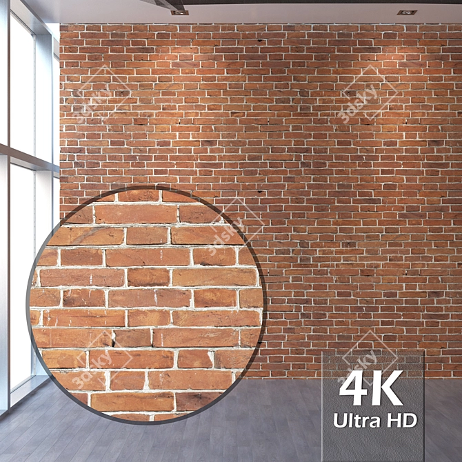 Seamless 4K Brick Texture 3D model image 1