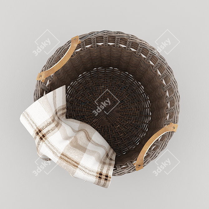 ASTER Woven Tote Basket - Stylish and Spacious! 3D model image 3