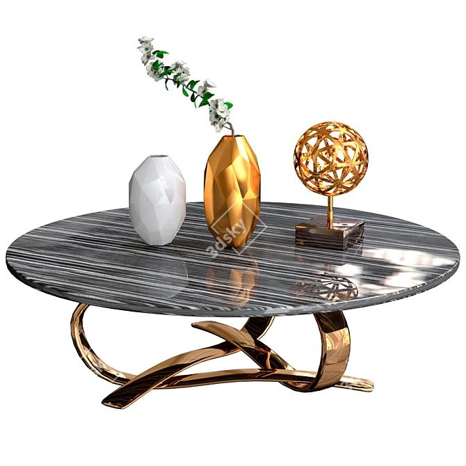 Elegant Coffee Table Decor Set 3D model image 1