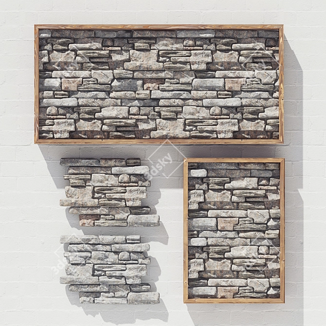 Elegant Stone Decor Panel 3D model image 1