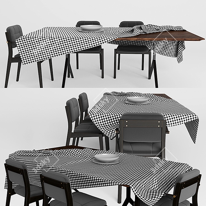 Elegant Capo Dining Set 3D model image 1