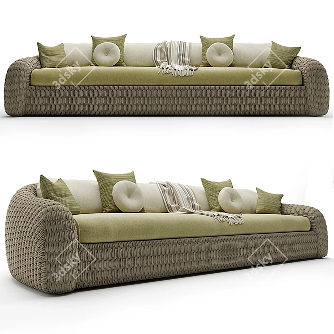 Elegant & Chic Manutti Kobo Sofa 3D model image 1