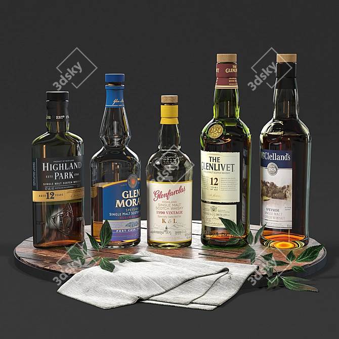 Premier Whisky Bottle Collection 3D model image 1