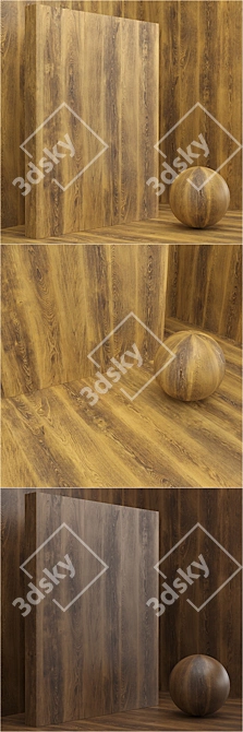 Seamless Wood Veneer Box Set 3D model image 2