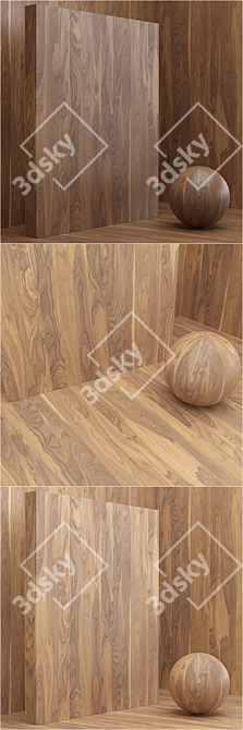 Seamless Wood Veneer Box Set 3D model image 3