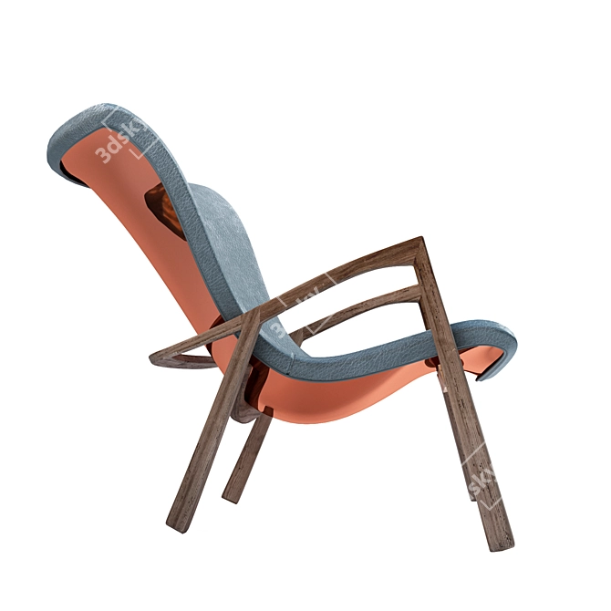 Elegant Copper Silhouette Chair 3D model image 2