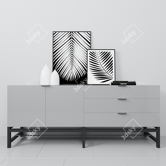 Sleek and Sophisticated: Minotti Harvey Sideboard 3D model image 1