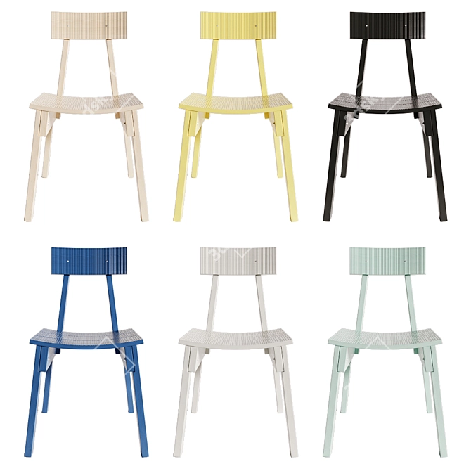 Modern Industrial Style Ikea Chair 3D model image 2