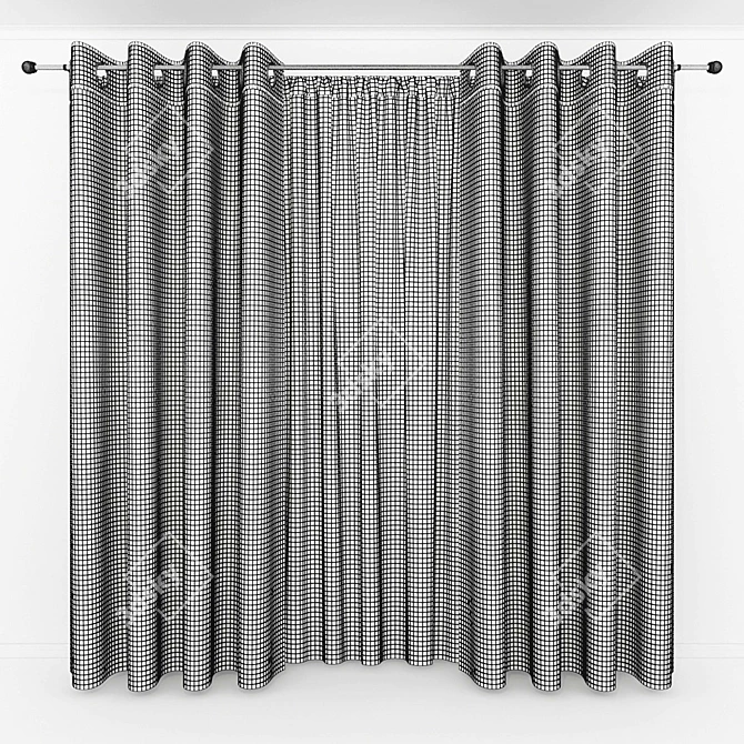Elegant Sheer Curtains 3D model image 2