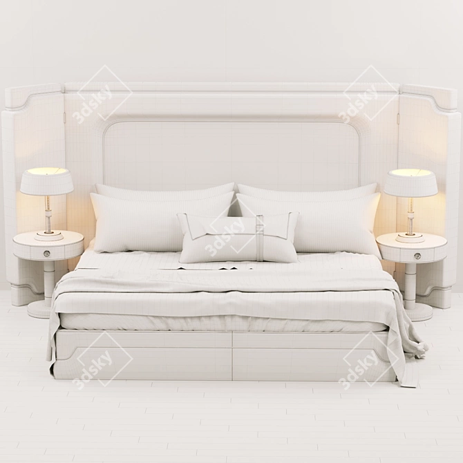 Sleek Contemporary Bedroom Suite 3D model image 2