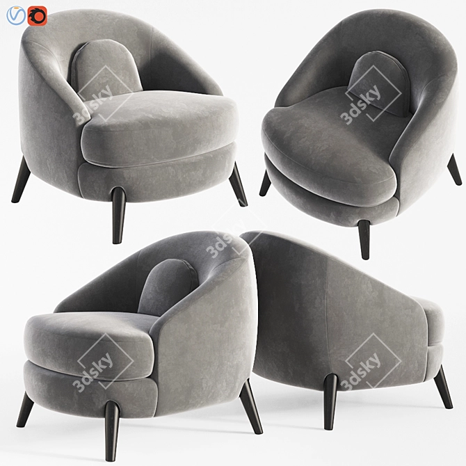 Title (Russian translated):
Стул-лежак Bocca от Josephdirand

Title (English):
Bocca Lounge 3D model image 1