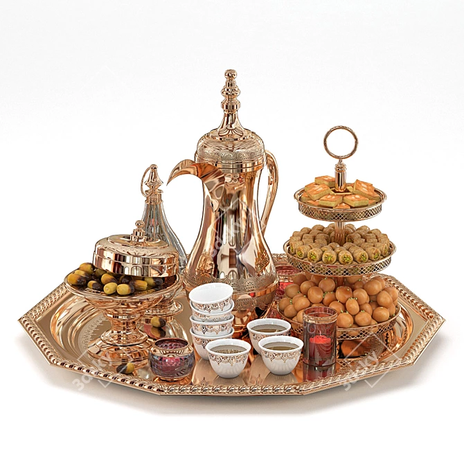 Arabian Coffee Delight Set 3D model image 1