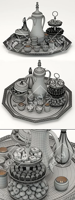 Arabian Coffee Delight Set 3D model image 3