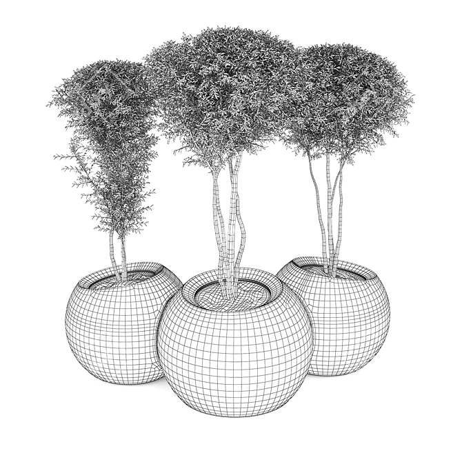 Modular Contemporary Concrete Planter 3D model image 3