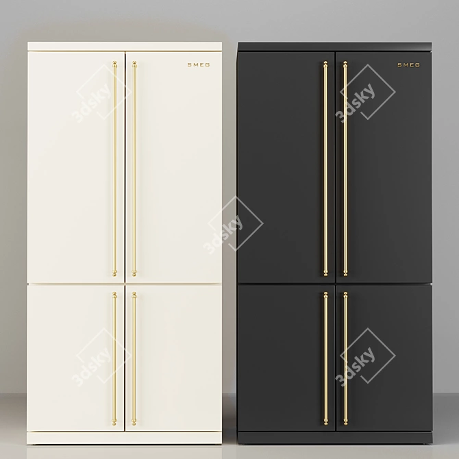 Elegant Smeg Coloniale Fridge FQ60CPO 3D model image 1