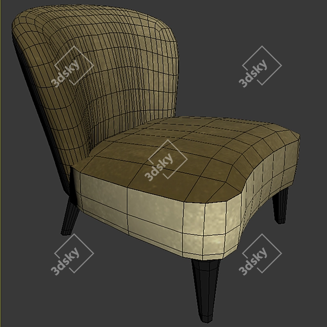 Luxury Aston Armchair 3D model image 3