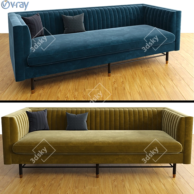 Cozy Chelsea Sofa with Pillow 3D model image 2