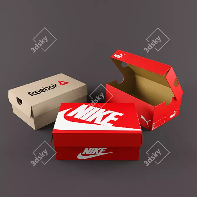 Realistic Shoe Box Renders 3D model image 1
