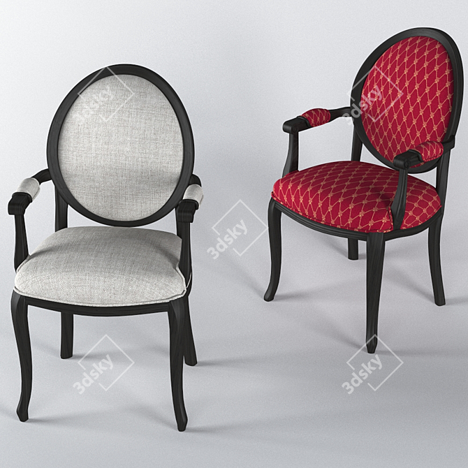 Elegant Armrest Chair "Amadeus 3D model image 2