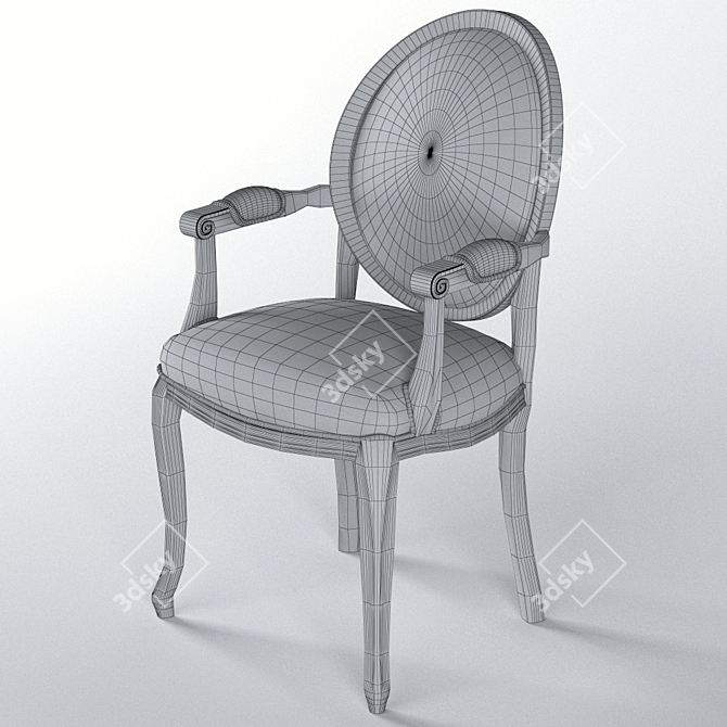 Elegant Armrest Chair "Amadeus 3D model image 3