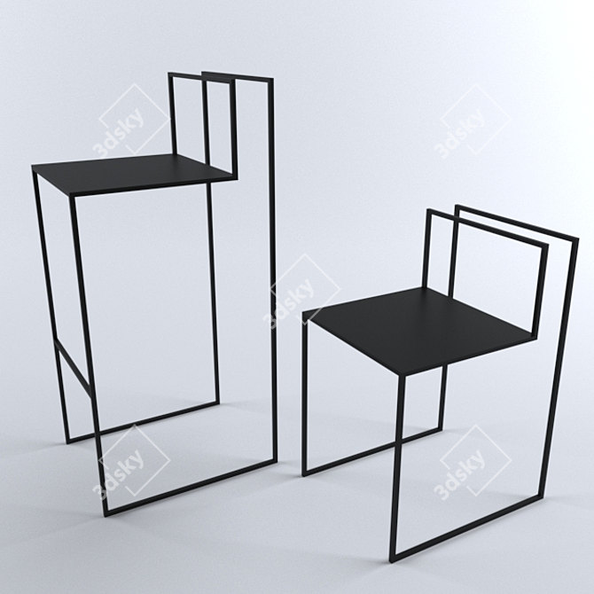 Gentle Sketch Chairs: Nissa Kinzhalina's Minimal Design 3D model image 3