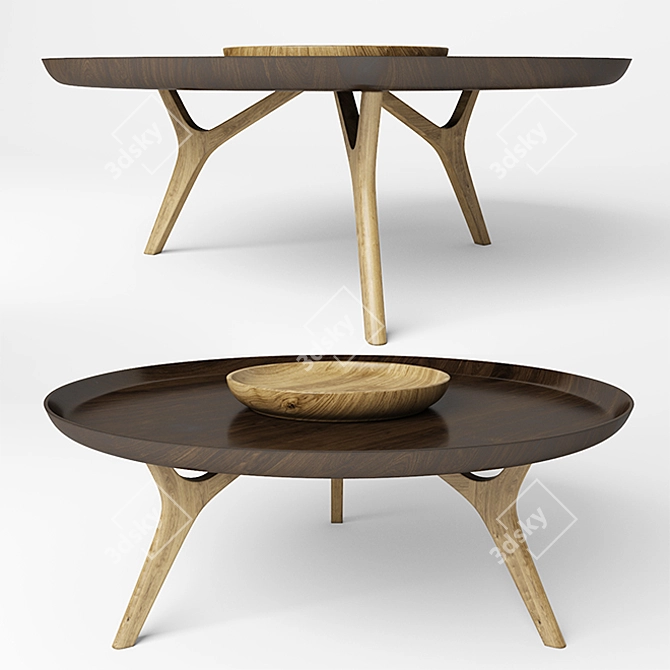 Elegant Tea Table Set 3D model image 1