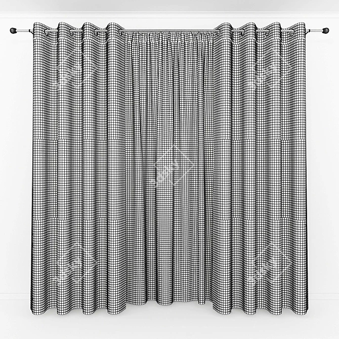 Elegant Window Drapes 3D model image 2