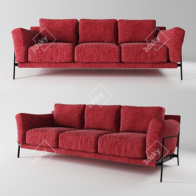 Loft Design Sofa 3982: Modern and Comfortable Seating Solution 3D model image 1