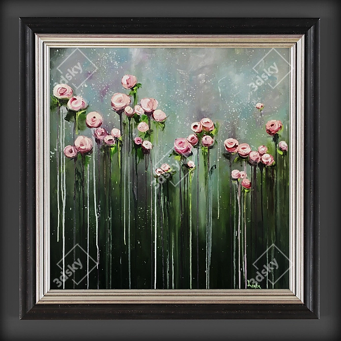 LentaArt Big Flowers Oil Paintings 3D model image 1