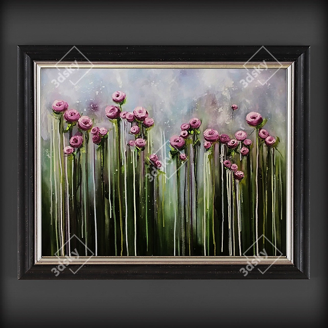 LentaArt Big Flowers Oil Paintings 3D model image 2