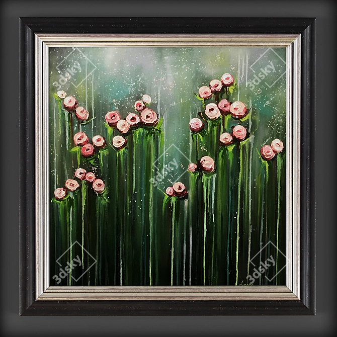 LentaArt Big Flowers Oil Paintings 3D model image 3